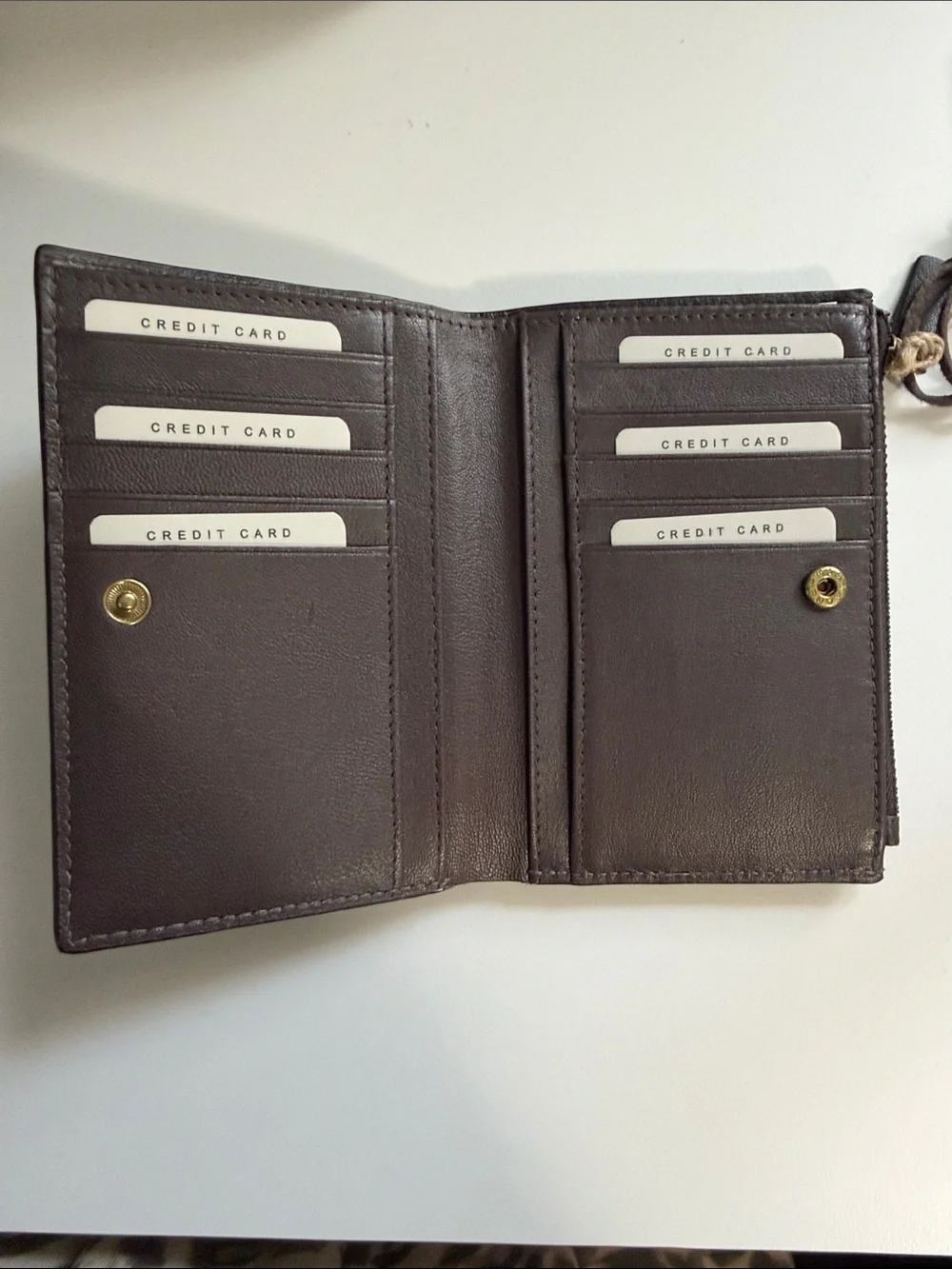 Genuine Merchandise Brown Patchwork Leather Zip Wallet
